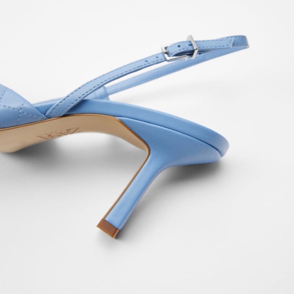 ❌SOLD❌ ZARA QUILTED LEATHER HEELED SLINGBACK - Picture 5 of 11